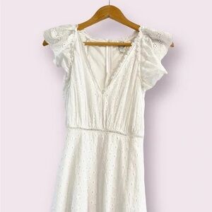 Blue Rain White Eyelet  Dress